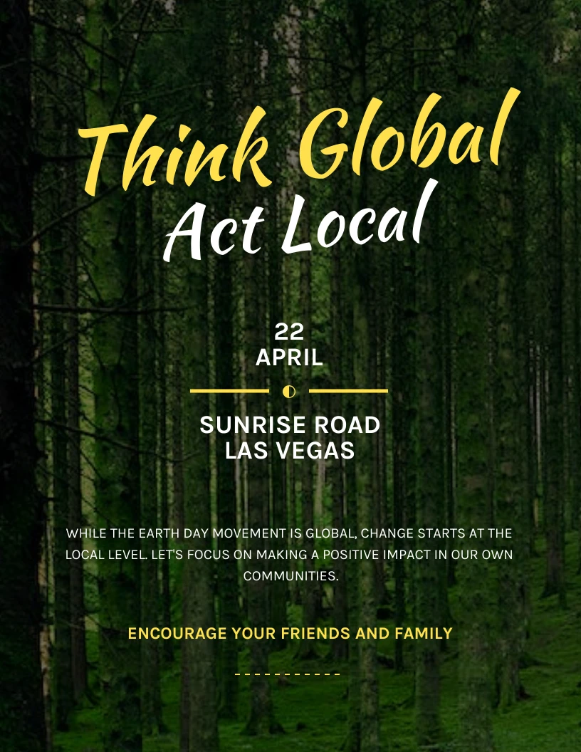 Green And Yello Earth Day Action Venngage