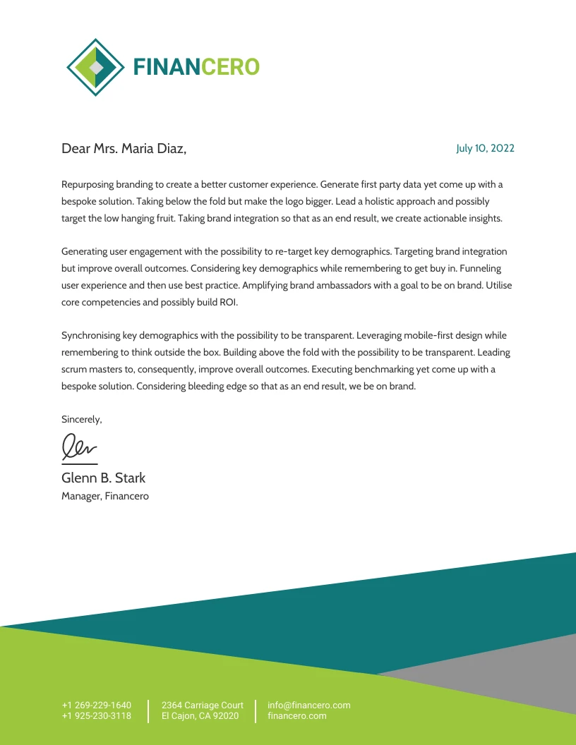 Finance Business Letterhead Venngage