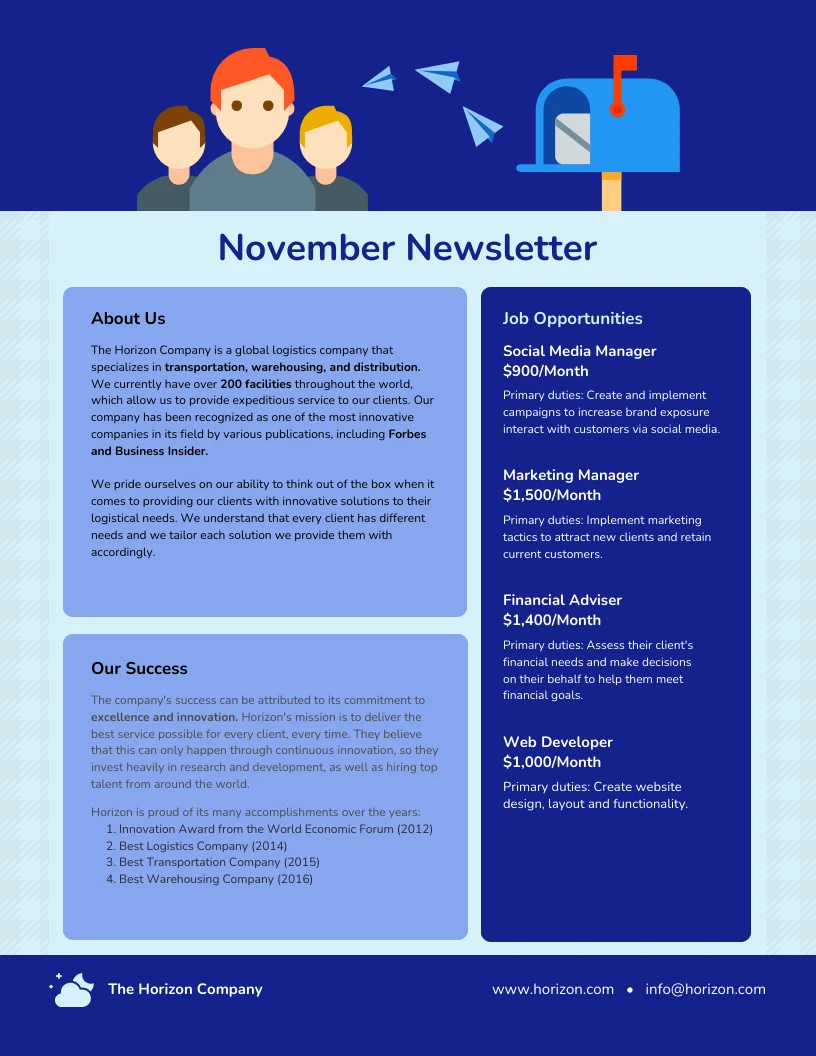 November Company Newsletter Template Venngage