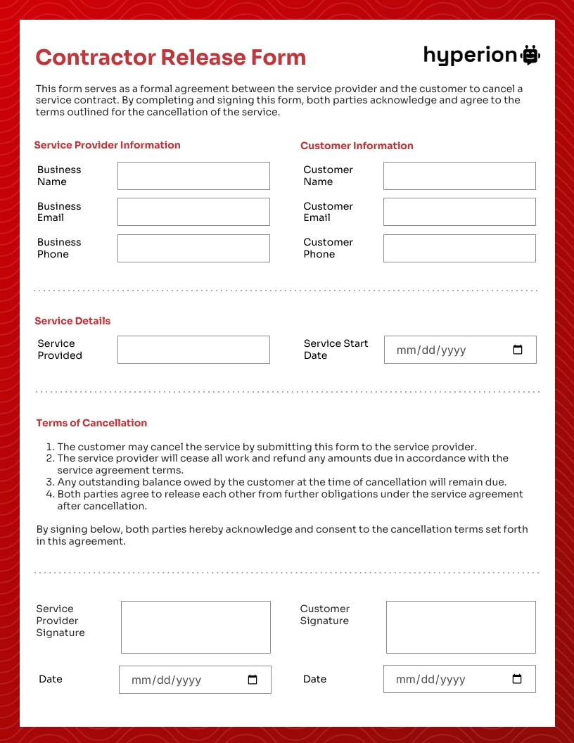 Request For Construction Work Order Form Template Venngage