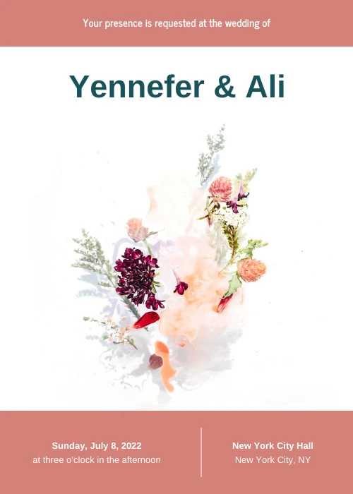 Simple Watercolor Wedding Invitation Venngage