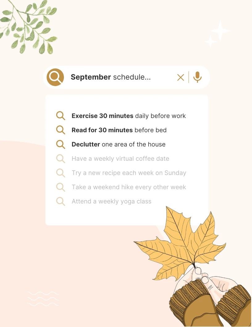 Pastel Peach September Schedule List Template Venngage