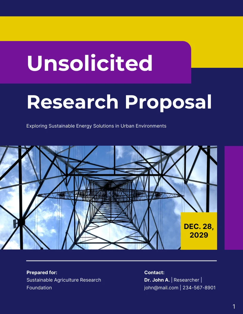 Unsolicited Research Proposal Template Venngage