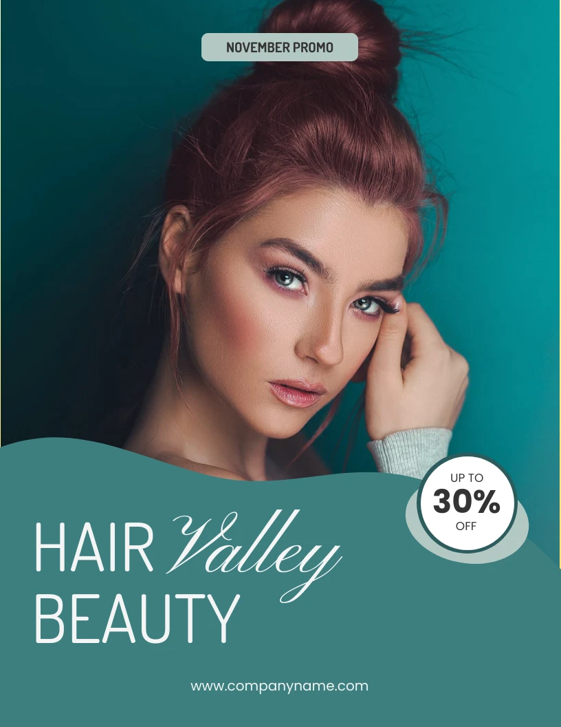 Ming Beauty Hair Salon Flyer Template Venngage