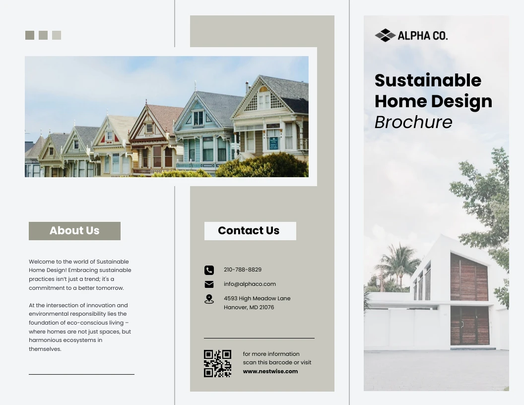 Sustainable Home Design Brochure Template Venngage