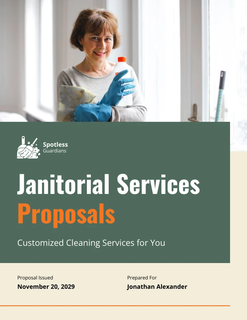 Janitorial Services Proposal Template Venngage