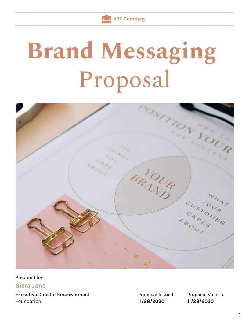 Brand Messaging Proposal Template Venngage