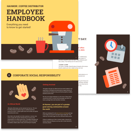 Yellow handbook template