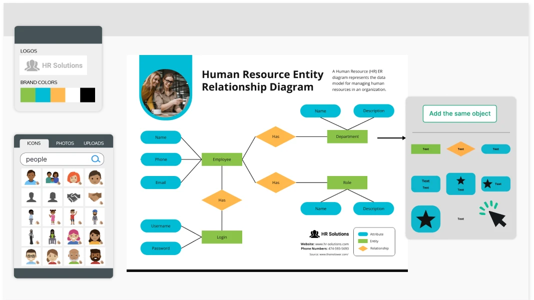 Criador de diagramas Venngage ER