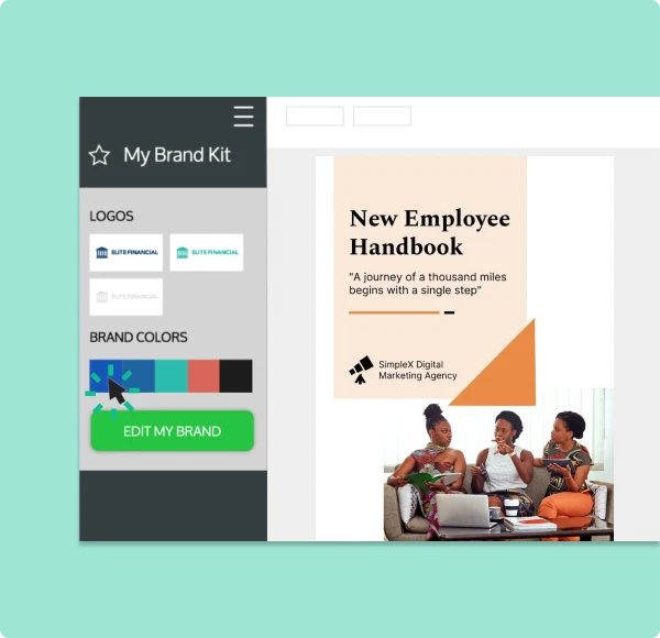 Refine an employee handbook template for a swift, polished & branded design