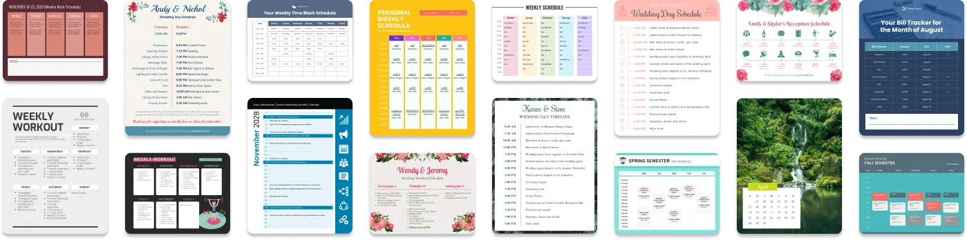 Schedule templates