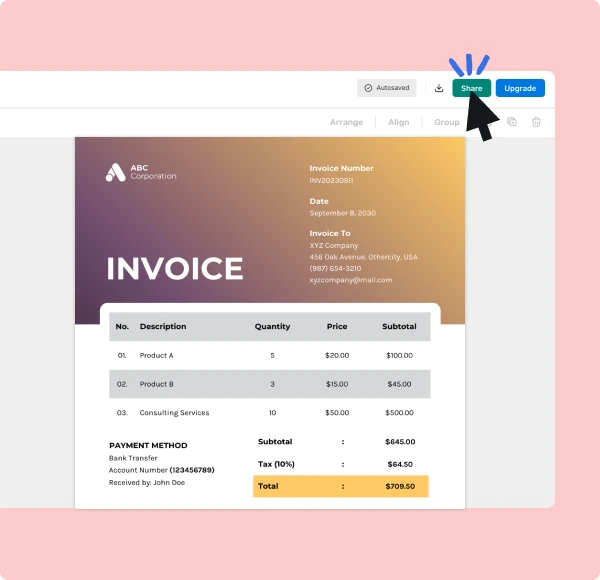 Effortlessly send your newly created invoice from anywhere and at any time