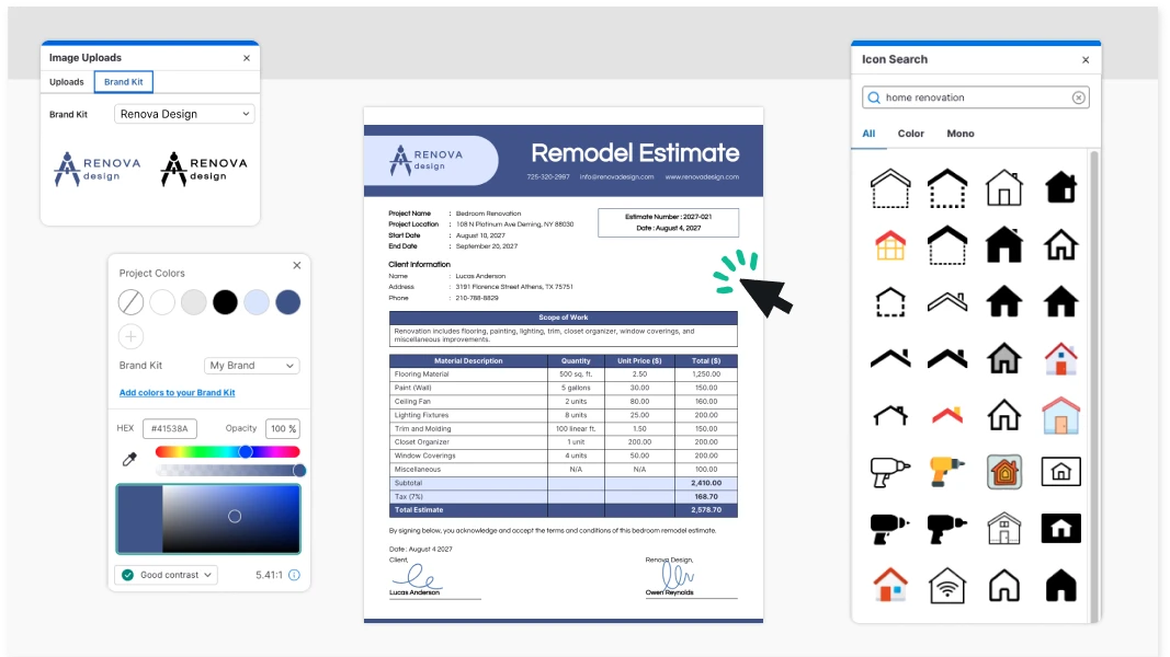 Criador de estimativas da Venngage