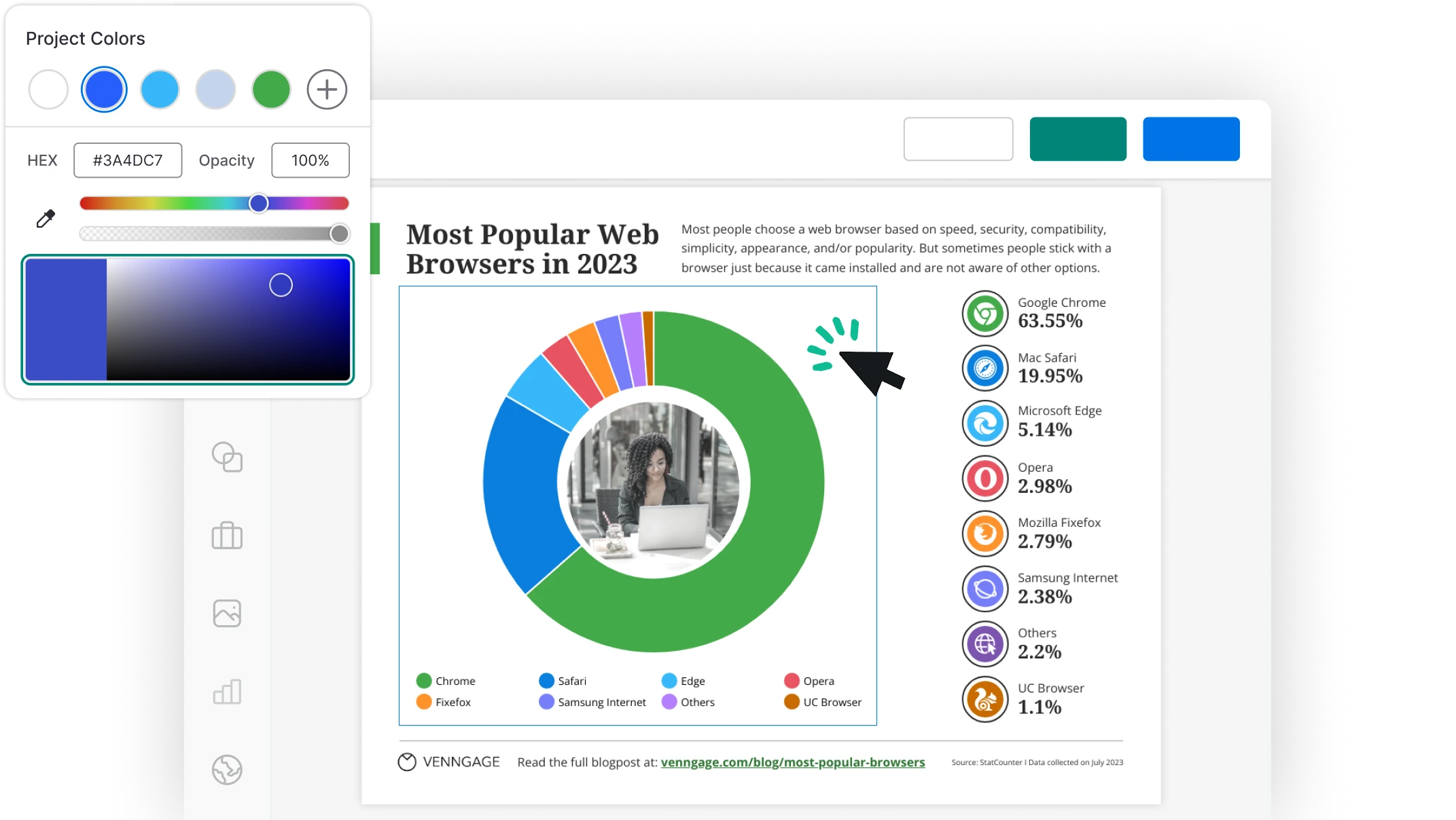 Creador online gratuito de gráficos circulares