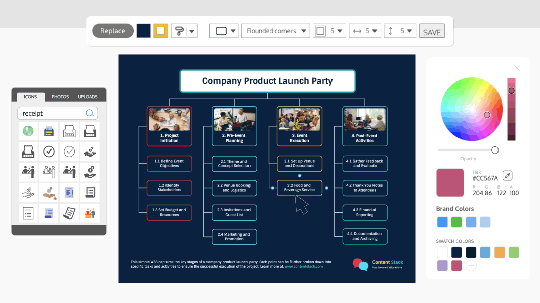 Criador de estrutura analítica de trabalho on-line gratuito