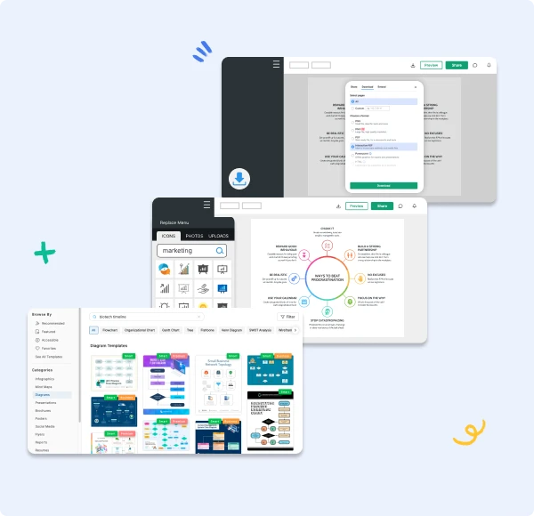 How to make a flowchart with our free flowchart maker in 5 easy steps: 