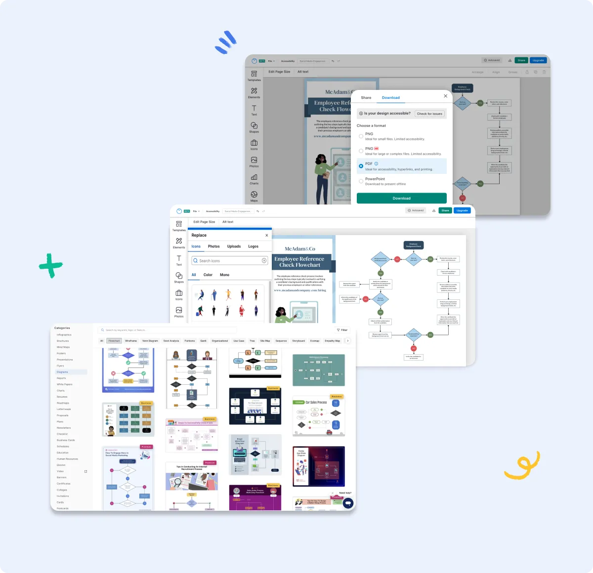 How to make a flowchart with our free flowchart maker in 5 easy steps: 