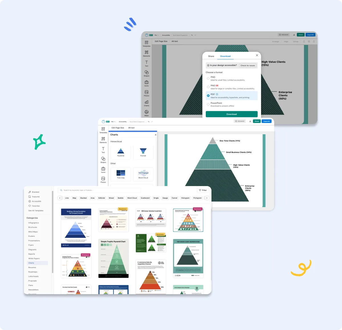 How to make a pyramid chart in 5 steps