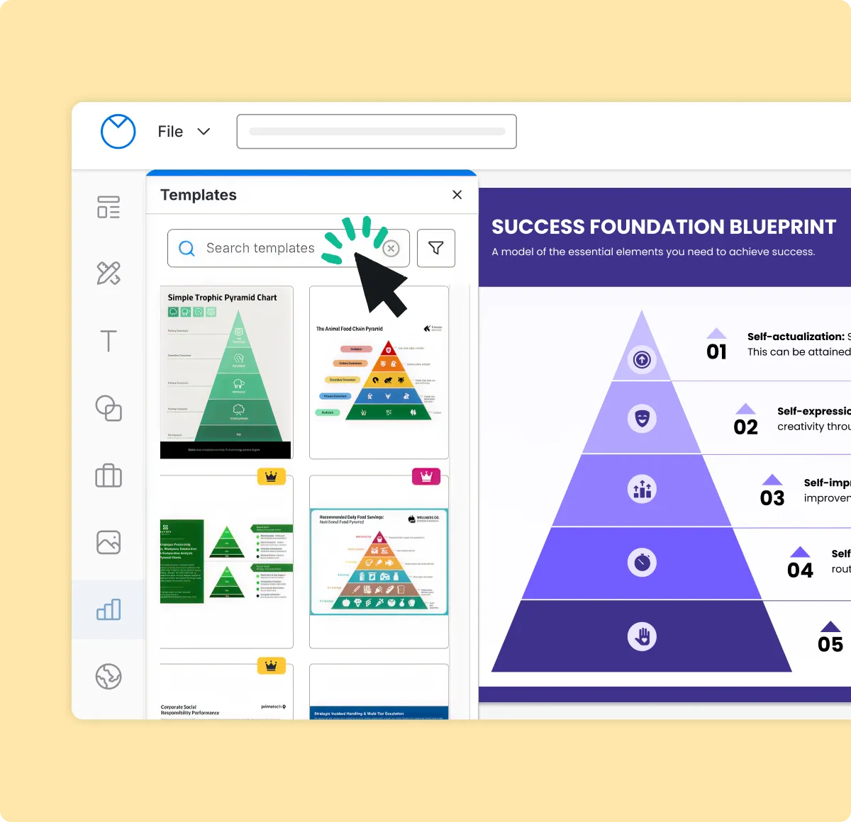 Design clear, structured pyramid charts with confidence
