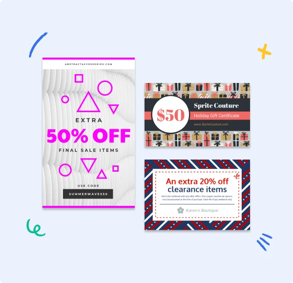 Deliver a design that builds buzz with our coupon maker tool