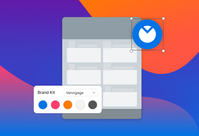 Brand kit applying Venngage colors and logo to a template