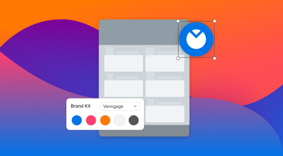 Brand kit applying Venngage colors and logo to a template
