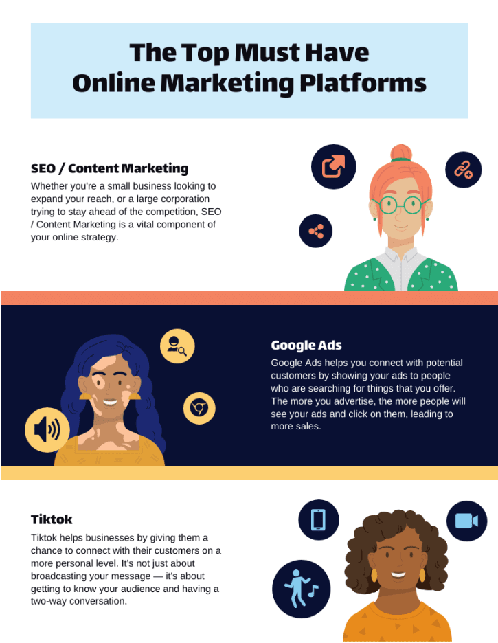 Infographie marketing en ligne template
