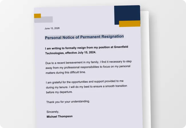 Resignation Letter Generator