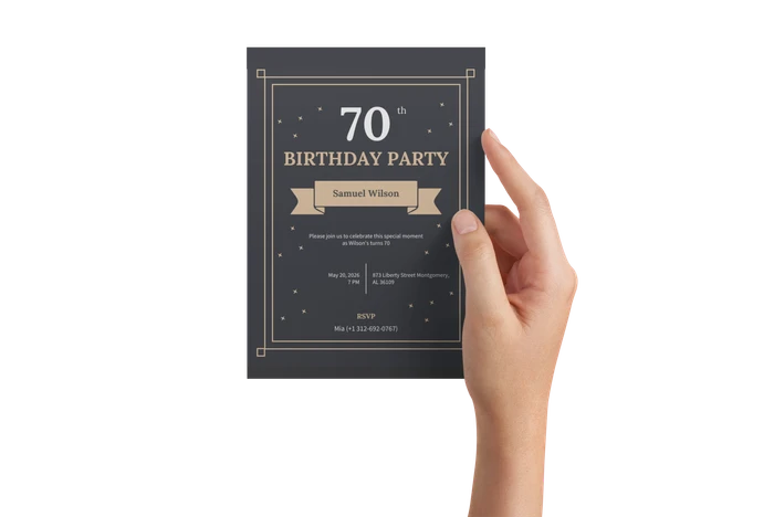 Modèles d'invitation pour le 70e anniversaire