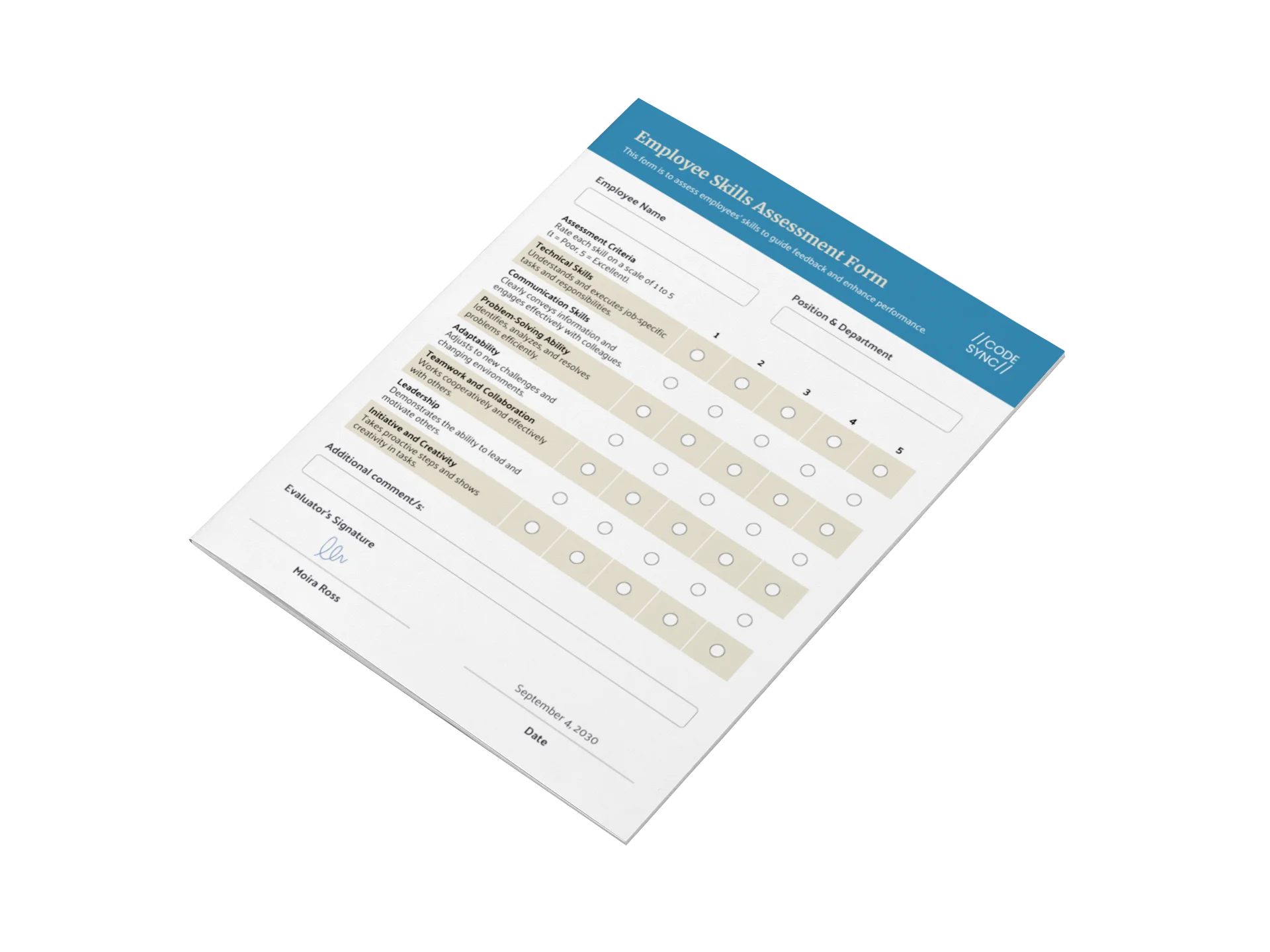 assessment templates