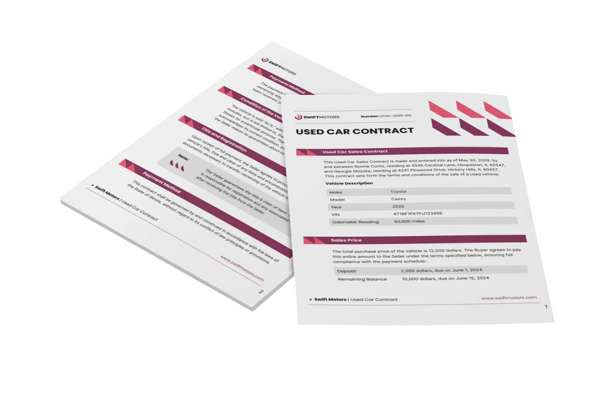 automobile contract templates