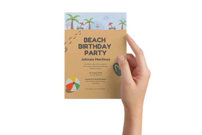 beach birthday invitation templates
