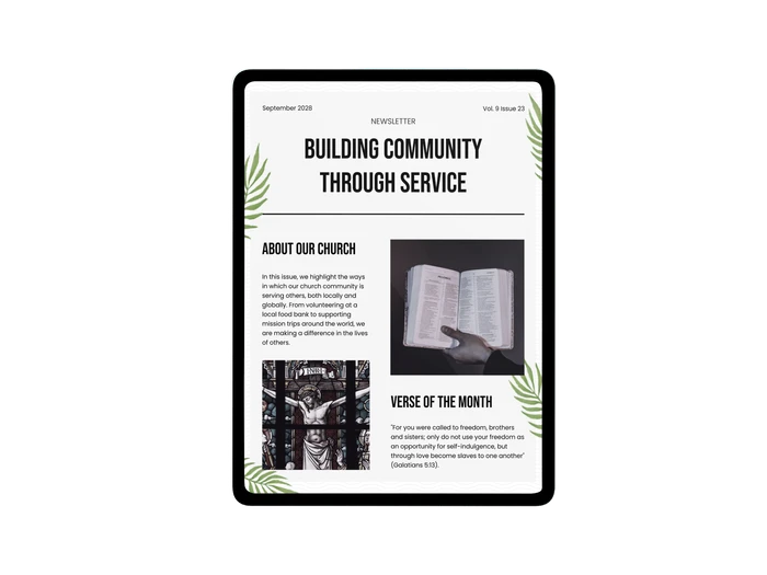 Kirchen -Newsletter -Vorlagen