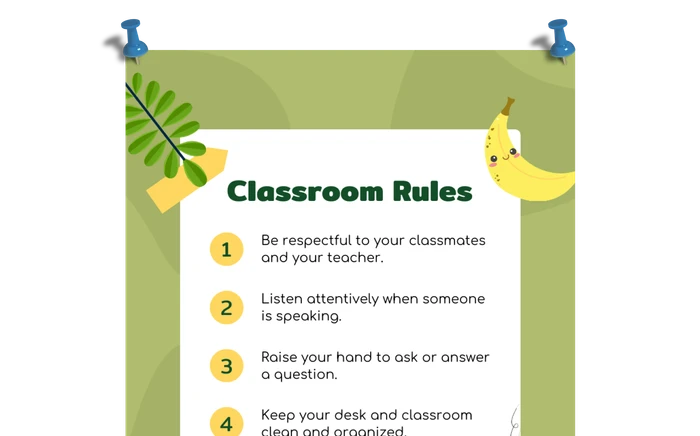 Modelos de pôsteres de regras da sala de aula