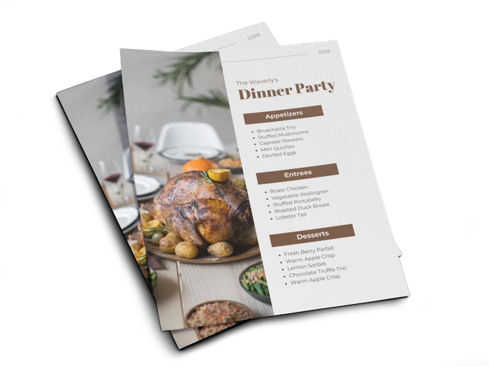 dinner party menu templates