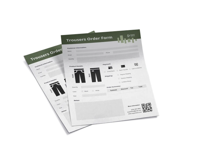 e-commerce form templates