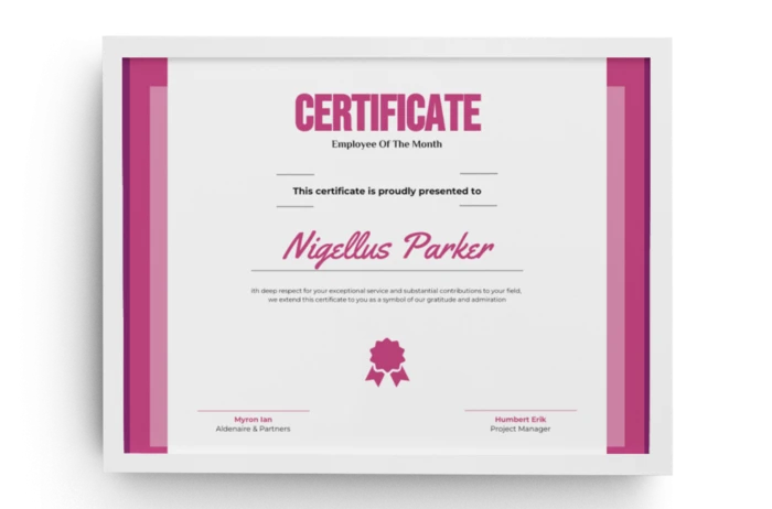 Employee of the Month Certificate Templates