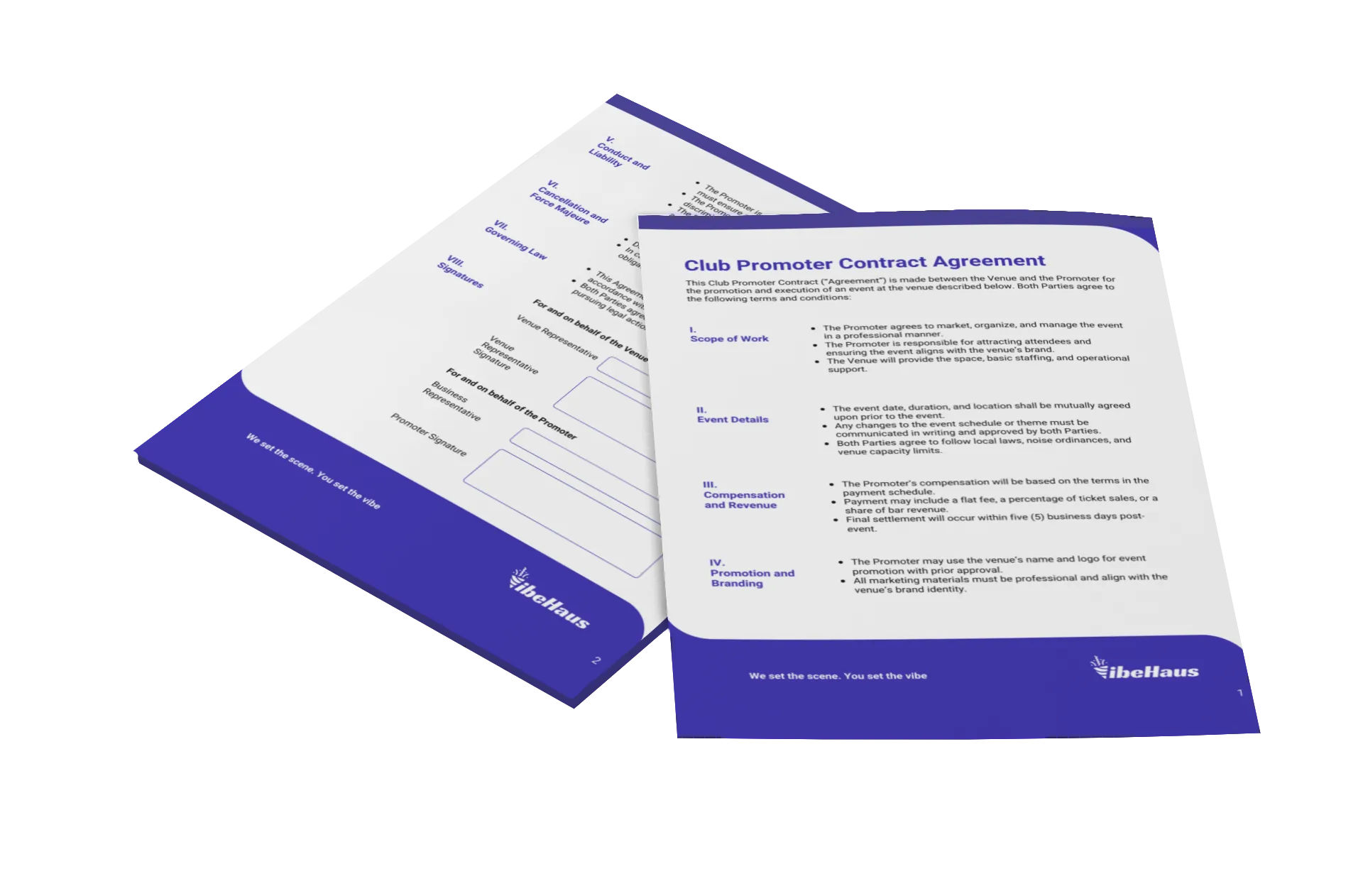 event services contract templates