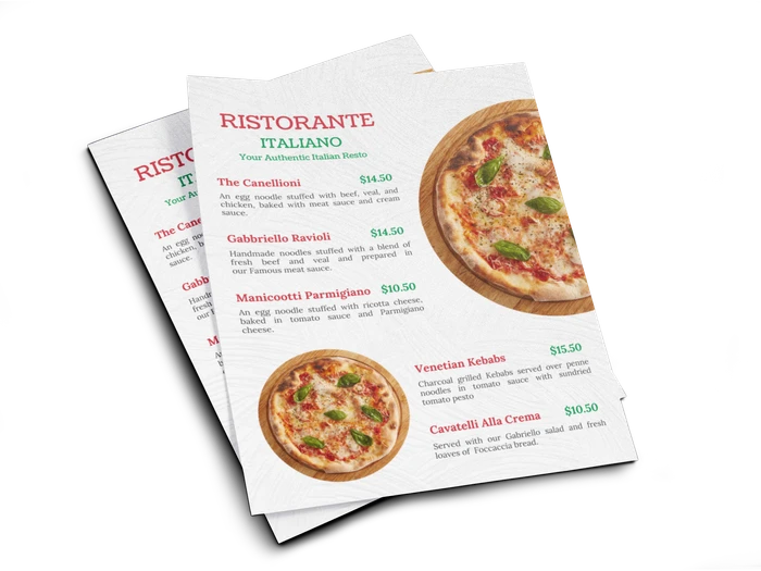 italian menu templates