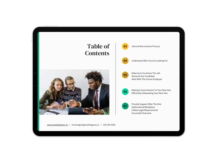 table of contents templates