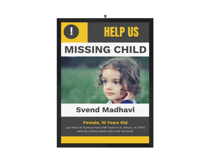 missing person poster templates