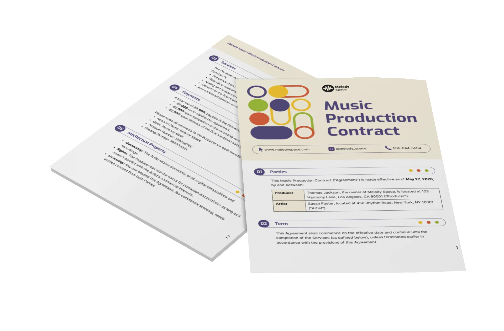 music contract templates