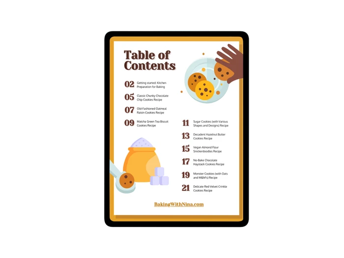 recipe table of contents templates