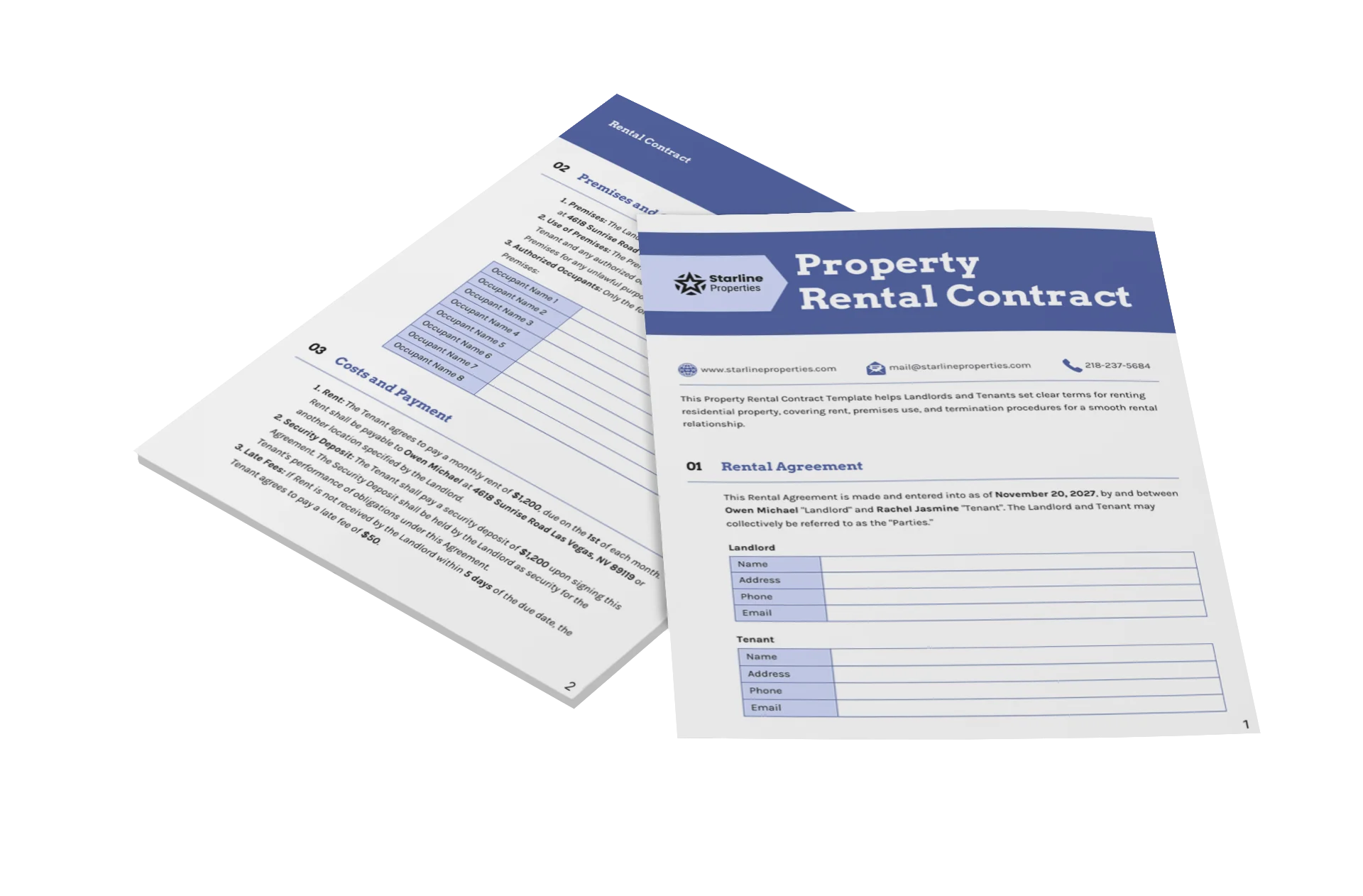 rent contract templates