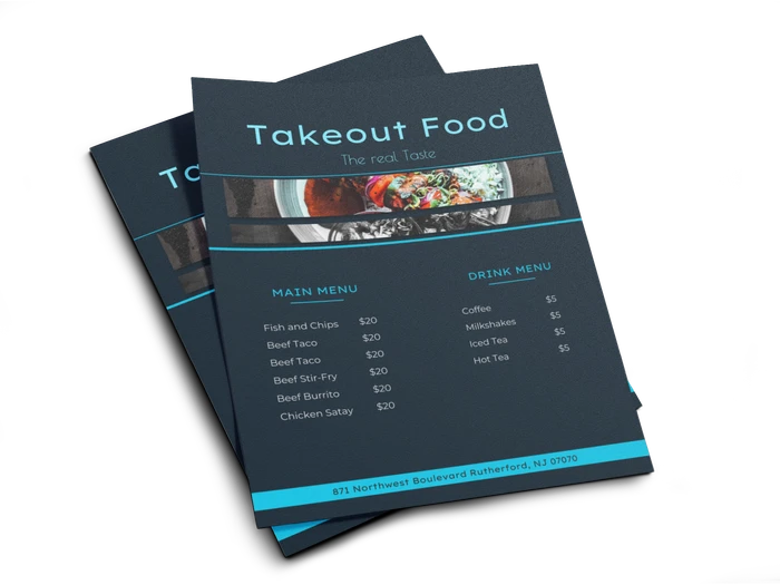 takeout menu templates