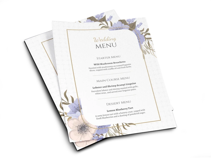 wedding menu templates