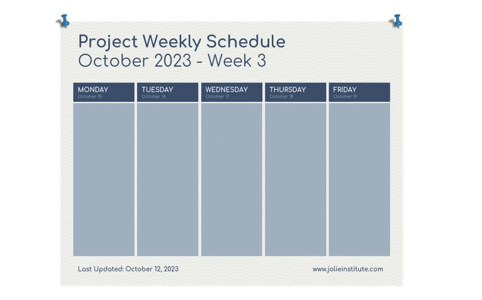 Modelli di pianificazione settimanali