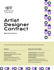 Artist Contract Template - صفحة 1