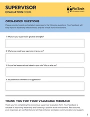 Simple Yellow and Blue Supervisor Evaluation Forms - Page 2