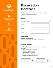 Excavation Contract Template - page 1